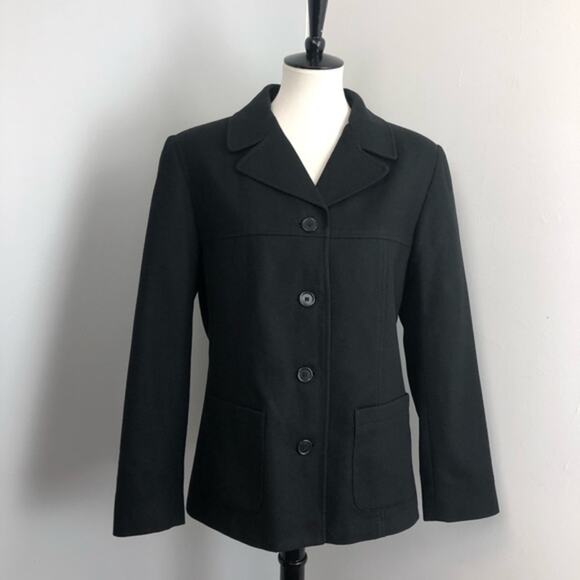 Sandro Black Wool Button Up Blazer Jacket Sz 12 Career Business Classy - Picture 1 of 10